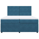 vidaXL sötétkék bársony rugós ágy matraccal 200x200 cm