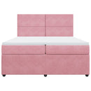 vidaXL rózsaszín bársony rugós ágy matraccal 200x200 cm