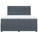 vidaXL sötétszürke bársony rugós ágy matraccal 200x200 cm