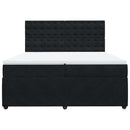 vidaXL fekete bársony rugós ágy matraccal 200x200 cm