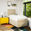 vidaXL krémszínű szövet rugós ágy matraccal 80 x 200 cm