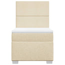 vidaXL krémszínű szövet rugós ágy matraccal 80 x 200 cm