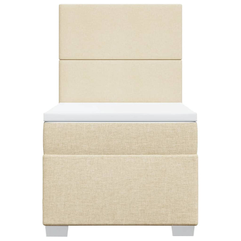 vidaXL krémszínű szövet rugós ágy matraccal 80 x 200 cm