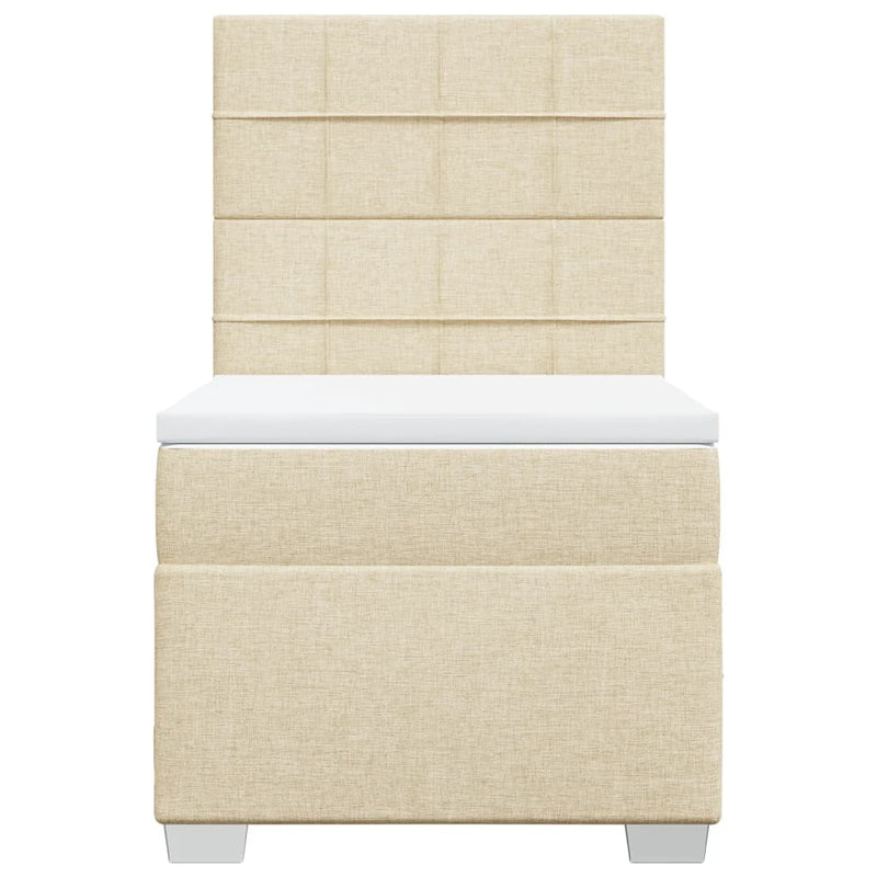 vidaXL krémszínű szövet rugós ágy matraccal 80 x 200 cm