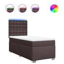 vidaXL sötétbarna szövet rugós ágy matraccal 80 x 200 cm