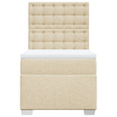 vidaXL krémszínű szövet rugós ágy matraccal 80 x 200 cm