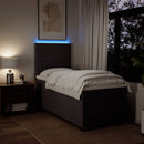 vidaXL sötétbarna szövet rugós ágy matraccal 90 x 190 cm