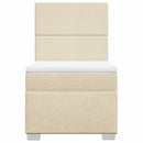 vidaXL krémszínű szövet rugós ágy matraccal 90 x 190 cm