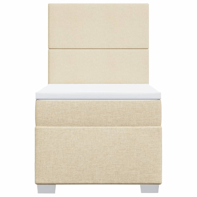 vidaXL krémszínű szövet rugós ágy matraccal 90 x 190 cm