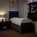 vidaXL sötétbarna szövet rugós ágy matraccal 90 x 190 cm