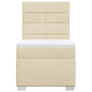 vidaXL krémszínű szövet rugós ágy matraccal 90 x 190 cm