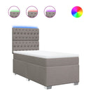 vidaXL tópszínű szövet rugós ágy matraccal 90 x 190 cm