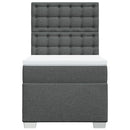 vidaXL sötétszürke szövet rugós ágy matraccal 90x190 cm