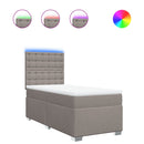 vidaXL tópszínű szövet rugós ágy matraccal 90 x 190 cm