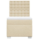 vidaXL krémszínű szövet rugós ágy matraccal 90 x 190 cm