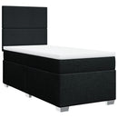 vidaXL fekete szövet rugós ágy matraccal 90x200 cm