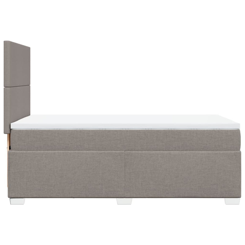 vidaXL tópszínű szövet rugós ágy matraccal 90 x 200 cm