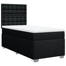 vidaXL fekete szövet rugós ágy matraccal 90x200 cm
