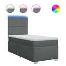 vidaXL sötétszürke szövet rugós ágy matraccal 100 x 200 cm