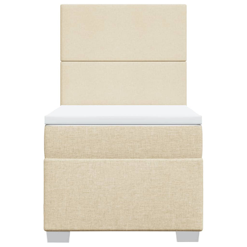 vidaXL krémszínű szövet rugós ágy matraccal 100 x 200 cm