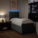 vidaXL sötétszürke szövet rugós ágy matraccal 100 x 200 cm