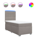 vidaXL tópszínű szövet rugós ágy matraccal 100 x 200 cm