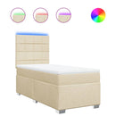 vidaXL krémszínű szövet rugós ágy matraccal 100 x 200 cm