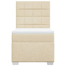 vidaXL krémszínű szövet rugós ágy matraccal 100 x 200 cm