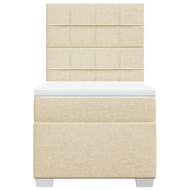 vidaXL krémszínű szövet rugós ágy matraccal 100 x 200 cm