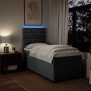 vidaXL sötétszürke szövet rugós ágy matraccal 100 x 200 cm