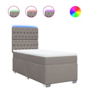 vidaXL tópszínű szövet rugós ágy matraccal 100 x 200 cm