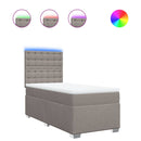 vidaXL tópszínű szövet rugós ágy matraccal 100 x 200 cm