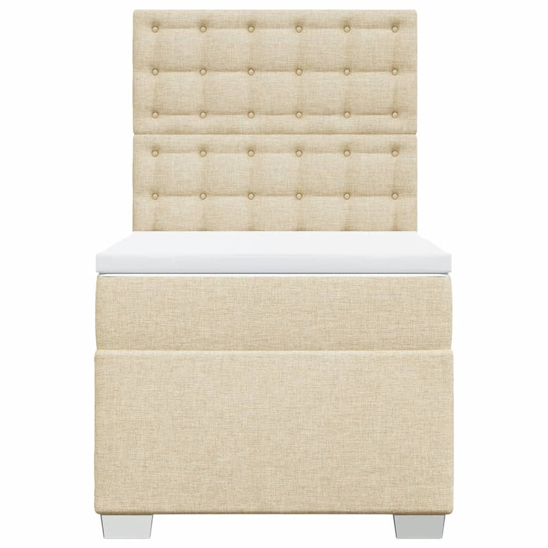 vidaXL krémszínű szövet rugós ágy matraccal 100 x 200 cm