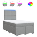 vidaXL világosszürke szövet rugós ágy matraccal 120 x 190 cm