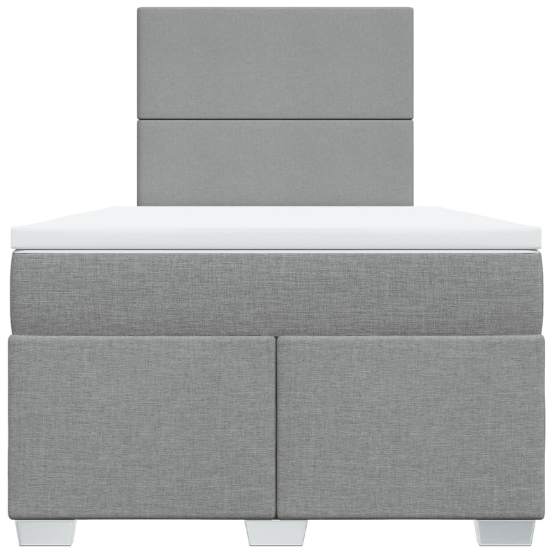 vidaXL világosszürke szövet rugós ágy matraccal 120 x 190 cm