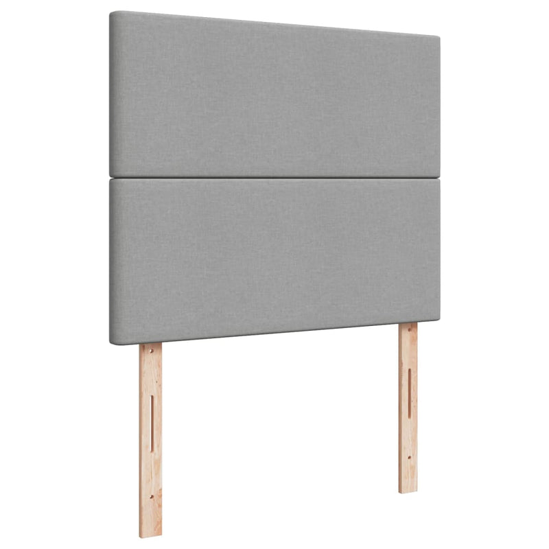 vidaXL világosszürke szövet rugós ágy matraccal 120 x 190 cm