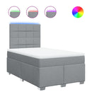 vidaXL világosszürke szövet rugós ágy matraccal 120 x 190 cm