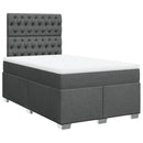 vidaXL sötétszürke szövet rugós ágy matraccal 120 x 190 cm