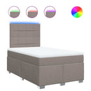 vidaXL tópszínű szövet rugós ágy matraccal 120 x 200 cm