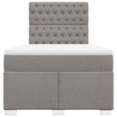 vidaXL tópszínű szövet rugós ágy matraccal 120 x 200 cm