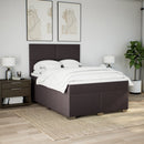 vidaXL sötétbarna szövet rugós ágy matraccal 140 x 190 cm