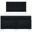 vidaXL fekete szövet rugós ágy matraccal 140 x 190 cm