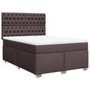vidaXL sötétbarna szövet rugós ágy matraccal 140 x 190 cm