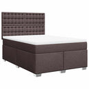 vidaXL sötétbarna szövet rugós ágy matraccal 140 x 190 cm