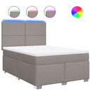 vidaXL tópszínű szövet rugós ágy matraccal 140 x 200 cm