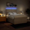 vidaXL krémszínű szövet rugós ágy matraccal 160 x 200 cm