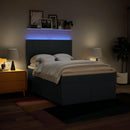 vidaXL kék szövet rugós ágy matraccal 160 x 200 cm