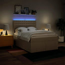 vidaXL krémszínű szövet rugós ágy matraccal 160 x 200 cm