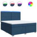 vidaXL kék szövet rugós ágy matraccal 180 x 200 cm