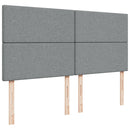 vidaXL világosszürke szövet rugós ágy matraccal 200 x 200 cm